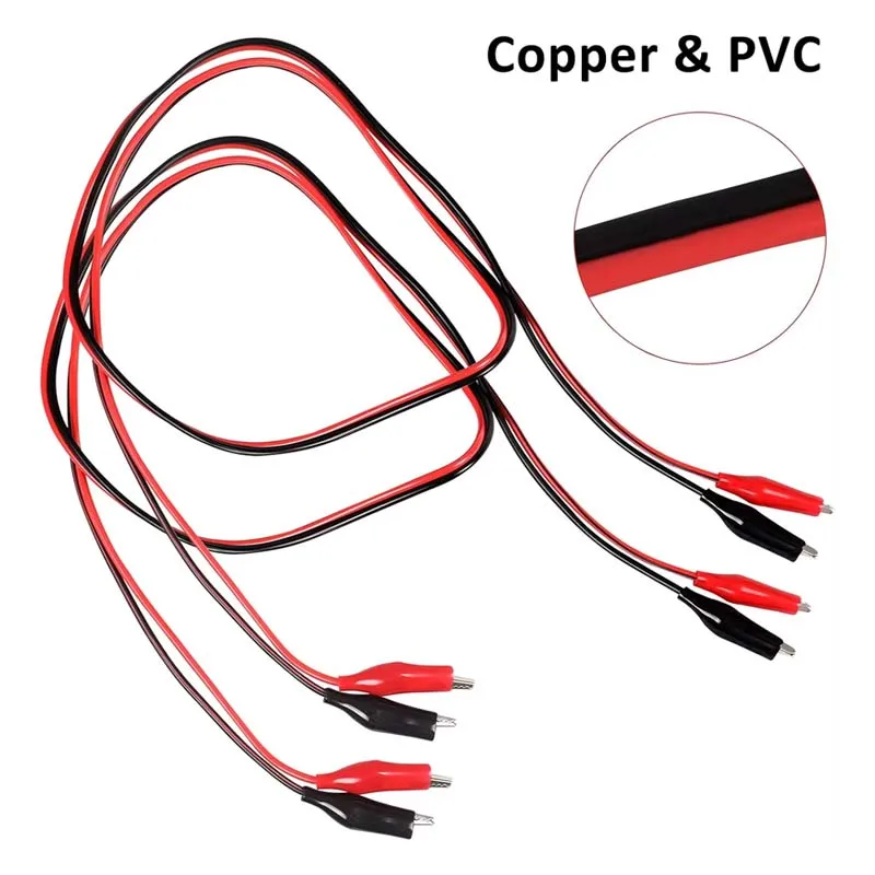 Alligator Clips Electrical Insulated Test Leads Stamping Double-ended Jumper Wires 4 pairs 1M