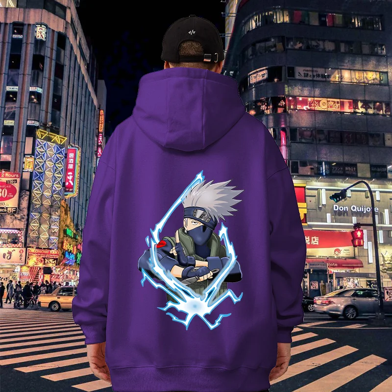 

Naruto 2024 New Hooded Naruto Hatake Kakashi Fashion Print Men's and Women's Autumn Fashion Loose Hooded Sweatshirt