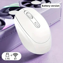 Ergonomic Bluetooth - compatible Wireless Optical Mouse - Cordless Design (WHITE)