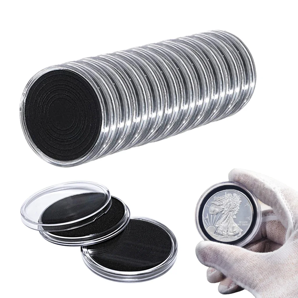 コインカプセル20mm×2、21mm×7 10 個 46 ミリメートルクリアコインカプセルホルダー収納