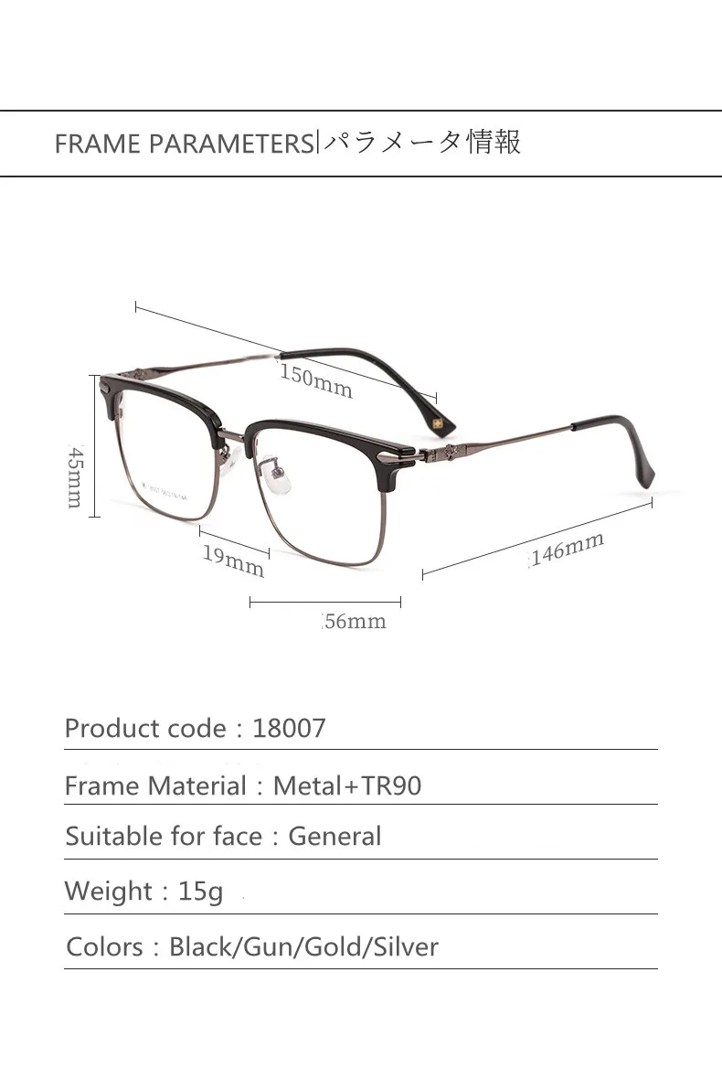 Hohe Qulitily Legierung Anti Blau Licht Blockieren Männer Lesebrille CR-39 Harz Asphärische Gläser Linsen + 0.5 + 1,00 + 1,50 + 2,00 + 2,50 – Detail 9