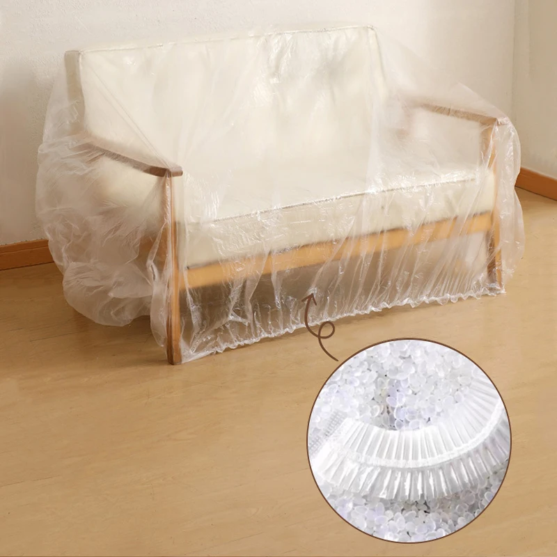 Elastic Plastic Dust Covers Disposable Dust Film Sofa Dustproof For Furniture Dormitory Sofa Wall Painting Dust Protection