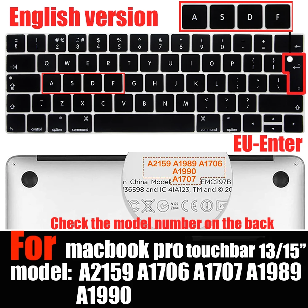 Premium Silicon Keyboard Cover for MacBook Pro Touch Bar - Soft & Durable Protection