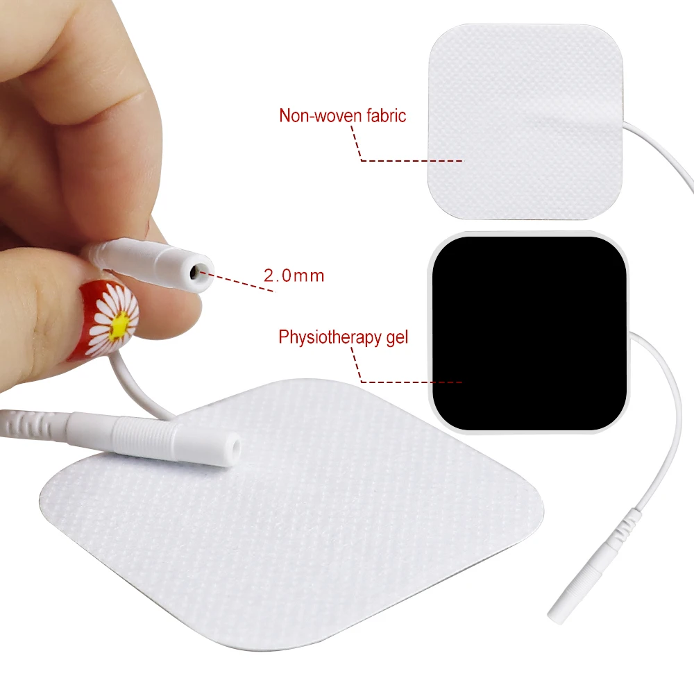 Tens Electrode Pads 50/100 Pcs 5x5cm Reusable Self Adhesive Massage Patch Nerve Muscle Stimulator Digital Physiotherapy Massager