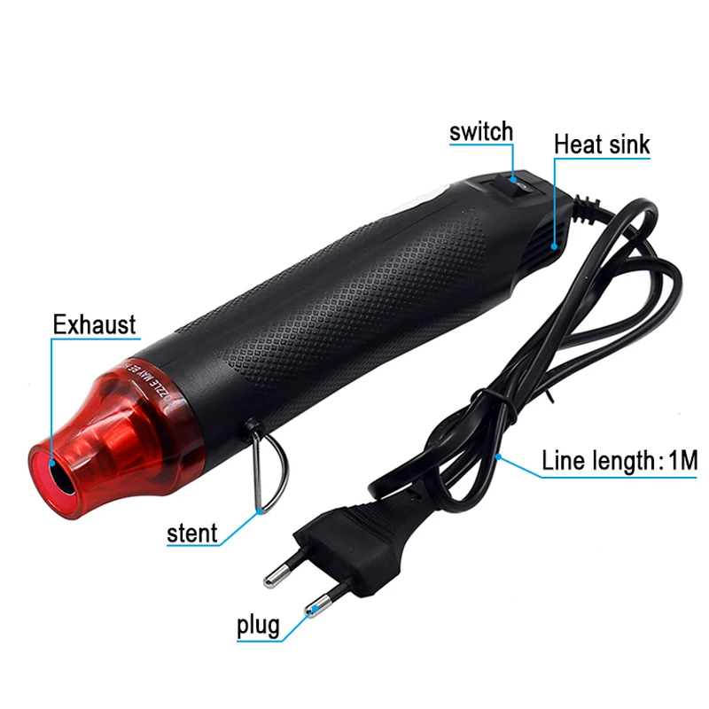 300W 220V Hot Air Gun Ligthweight Handhold Electric Heat Air Shrink DIY Embossing Drying Paint Plastic Welding Tools