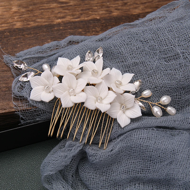 Mix Style Elegant Crystal Pearl Flower Hair Jewelry Wedding Hair Accessories Comb Bridal Clips tiara hair ornaments