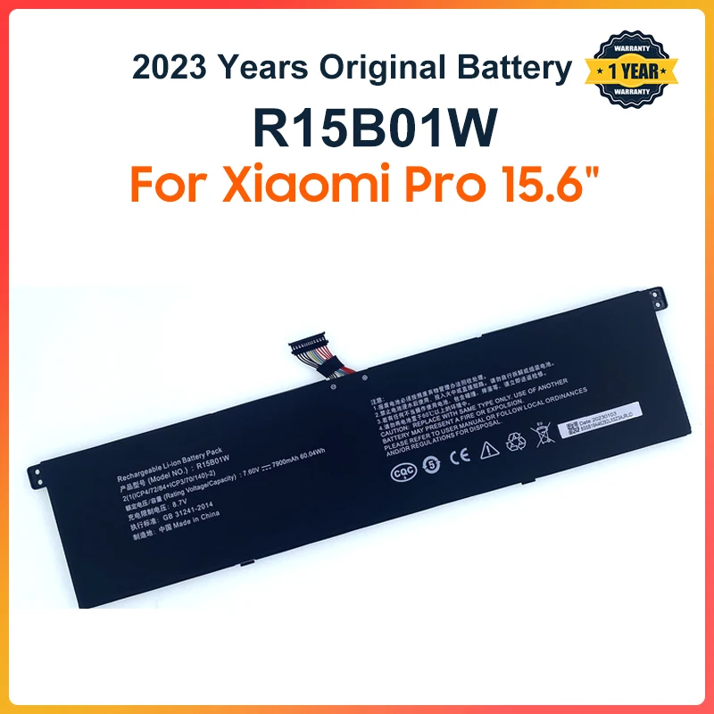

Аккумулятор R15B01W для ноутбука Xiaomi Pro 15,6, GTX TM1701, 7,6 В, 7900 мАч