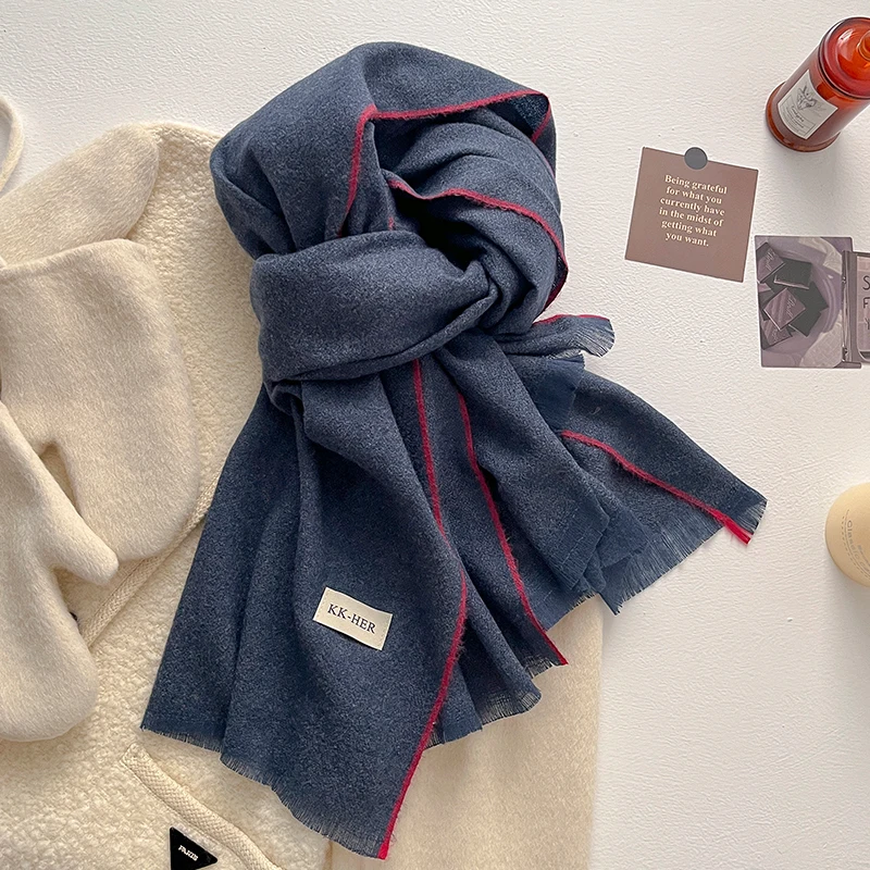 2025 New Women's Winter Wool Scarf - Long Warm Cashmere-Like Solid Color Pashmina Shawl, Wrap, Hijab, Bandana & Head Scarf