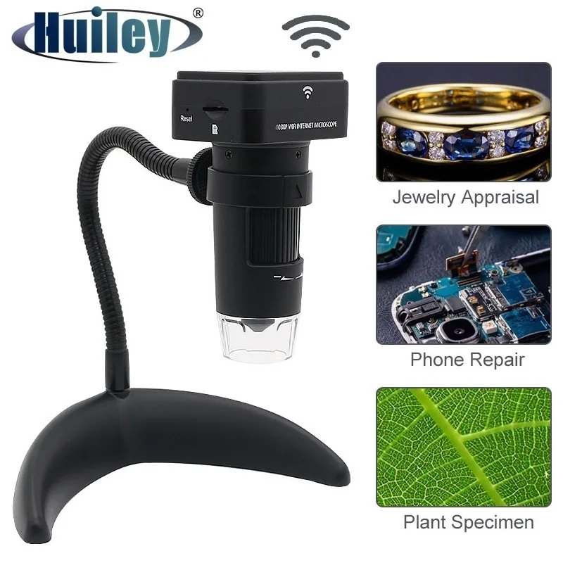 

1080P HD 200X Wireless WIFI Mobile Phone Electron Microscope Digital Magnifier for Lab PCB Repair and Jewellery Identification