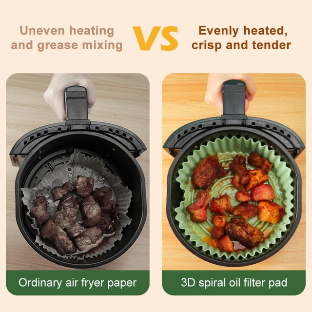 Air Fryer Silicone Pot, Air Frying Baking Pan, Round Heat