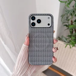 Luxury Frosted Leather Woven Pattern Magnetic Phone Case with Magsafe Compatibility - iPhone 15 Plus (Gray)