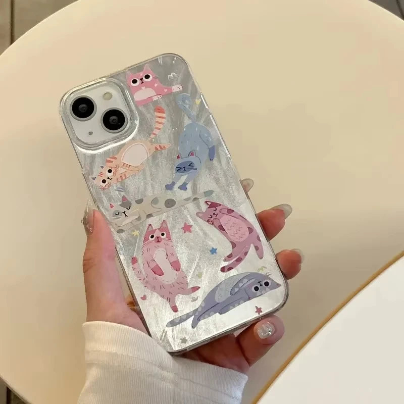 Adorable Cartoon Cat Protective Phone Case Cover