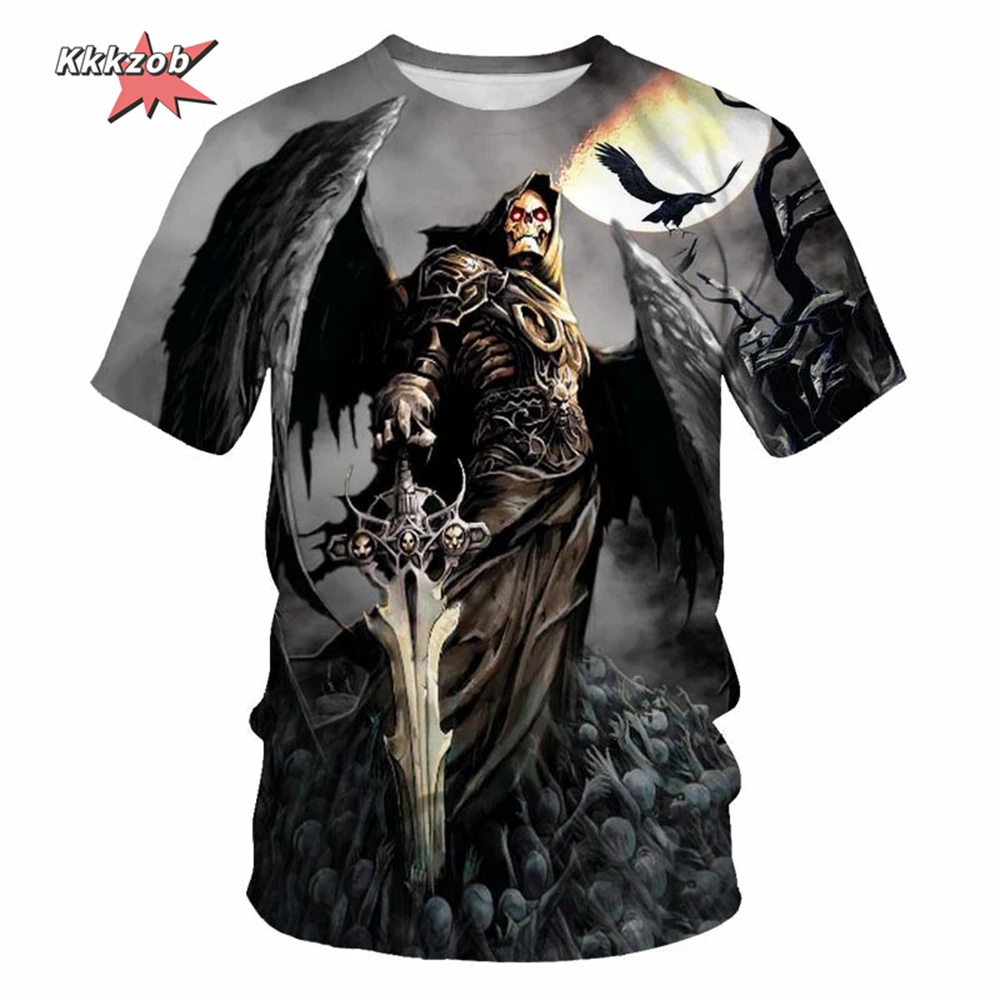 Gothic Skull T-Shirt - 3D Printed Casual Short Sleeve Top
