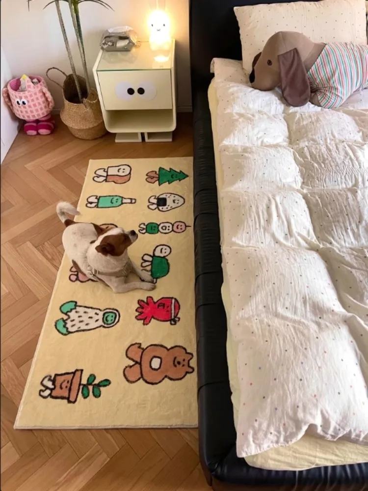 VIKAMA Teppich, Sommer-Schlafzimmer, langer Streifen, Nachttischdecke für Kinderzimmer, rutschfeste Erkerfenster-Bodenmatte, Heimdekoration – Detail 7