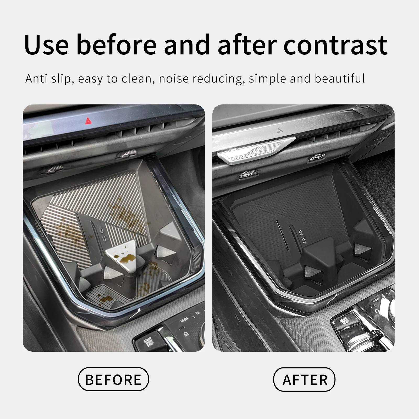 BMW X3 2025 워터 컵 홀더 보관함 주최자 미끄럼 방지 매트 중앙 콘솔 보호 패드 자동차 액세서리