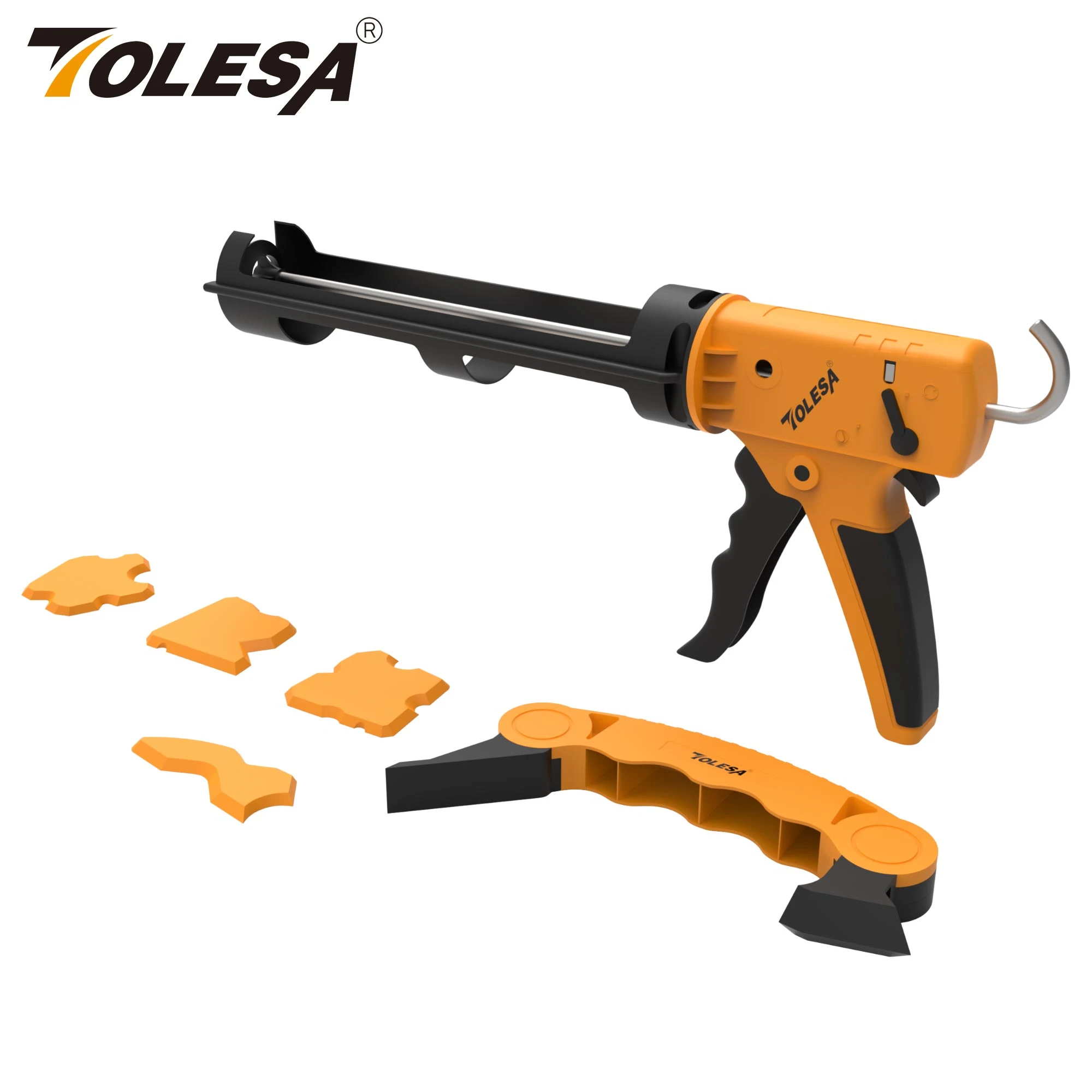 TOLESA Dripless Caulking Gun Silicone Gun Kit with Comfortable Grip for