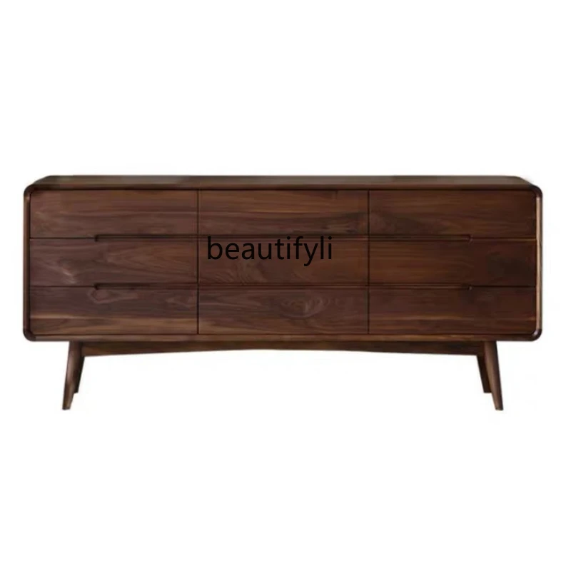 

Solid Wood Chest of Drawers Modern Simple Storage Hallway Bucket Kitchen TV Locker Bedroom Storage Drawer furniture