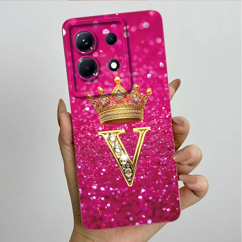 Stylish Initial Letter Phone Case - Soft Silicone TPU Lens Protector