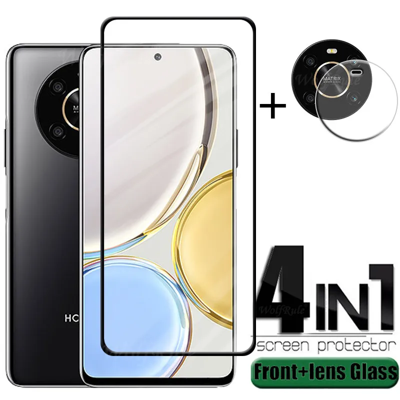 4 In 1 Per Huawei Honor X9 Vetro Per Honor X9 Vetro Temperato 9H Copertura Per Colla Completa Pellicola Salvaschermo Per Honor X 9 X9 X8 Vetro Per Len