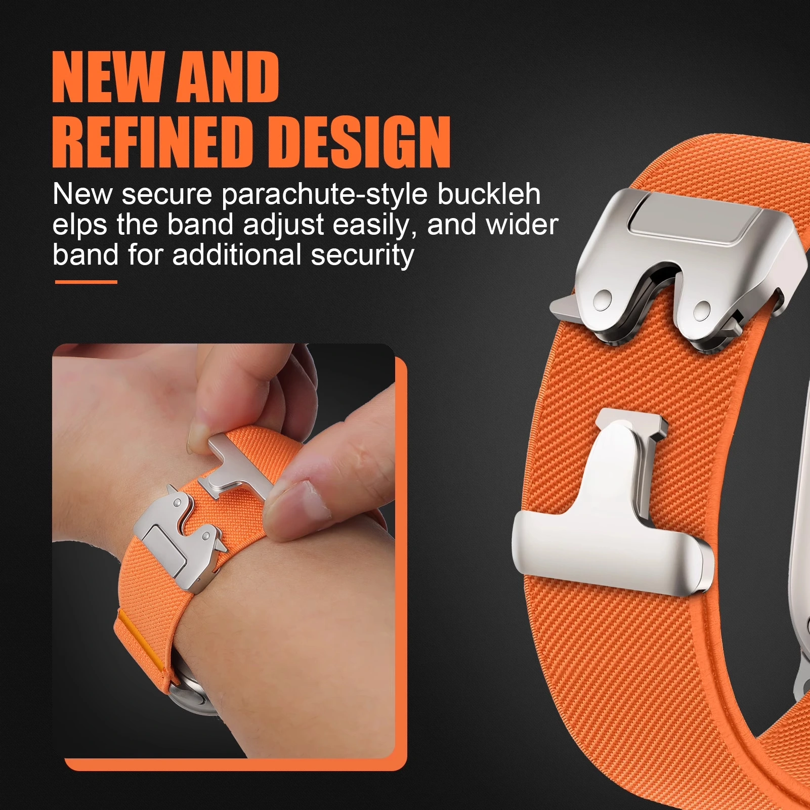 Parachute Nylon Elastic Watch Strap - Universal Fit Bracelet Band
