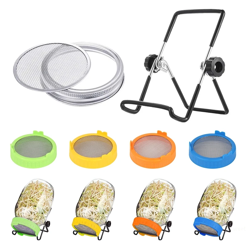 82mm Wide Mouth Sprouting Jar Lid Hydroponic Vegetable Bean Seedling Jar Sprouting Pot Plastic Lid Cover Drainage Net