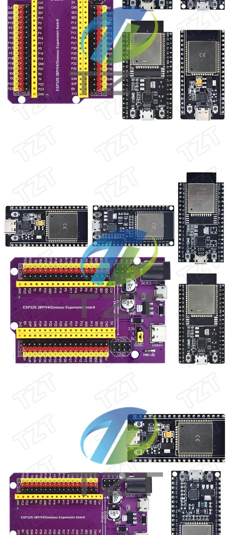 ESP32 Entwicklungsboard TYPE-C/MICRO USB CP2102/CH9102 WiFi+Bluetooth Dual-Core ESP32-DevKitC-32 ESP-32 Erweiterungsplatine – Detail 6
