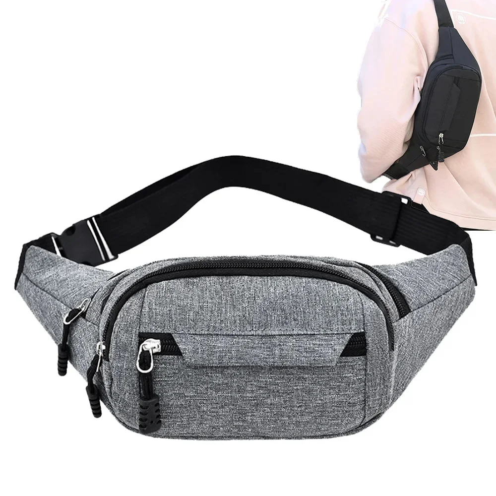 

Men Waist Fanny Pack Belt Sling Chest Bag Travel Sports Fashion Money Male Nylon Pouch Purse Bum Hip Bags