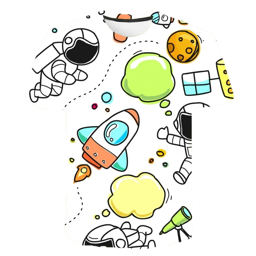 

Футболка Мужская/женская летняя с коротким рукавом и 3D-принтом космоса