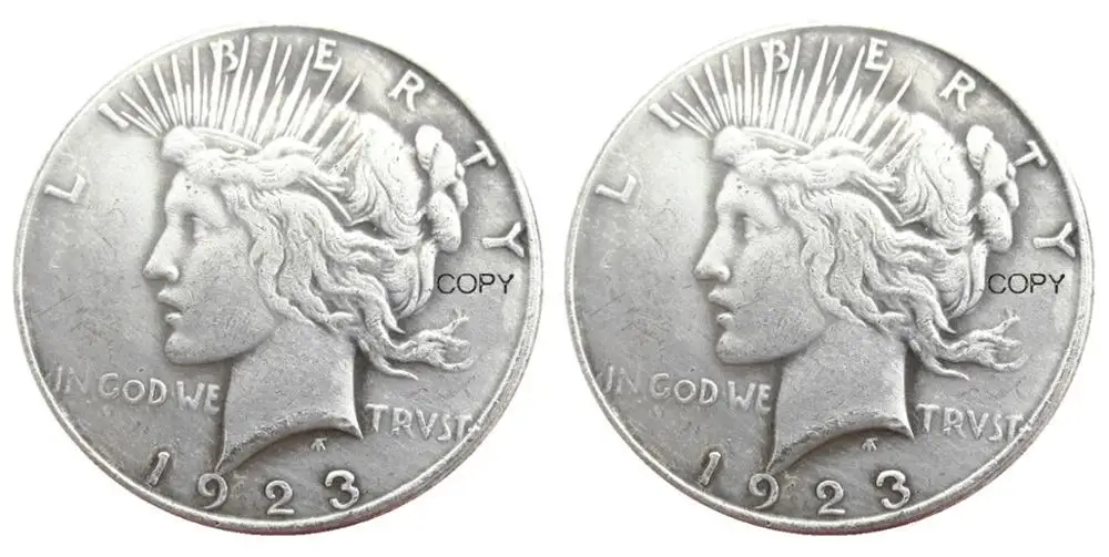 

США 1923/1923 два лица мира доллар Посеребренная КОПИЯ монета