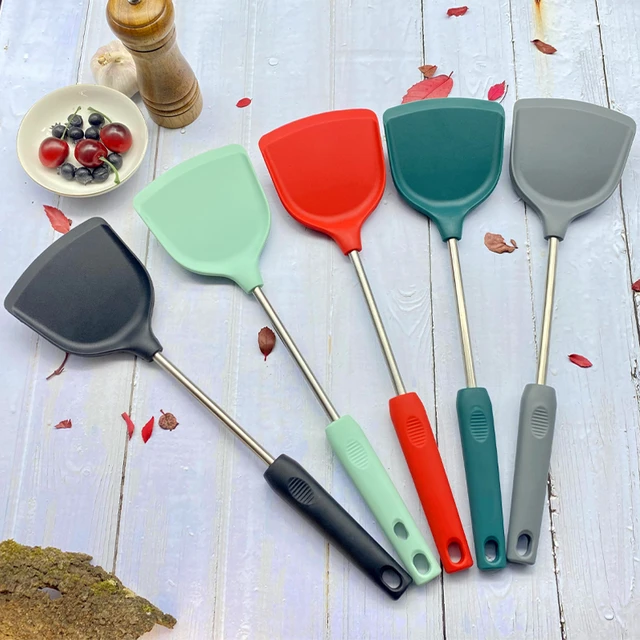 304 Stainless Steel Handle Spatula Heat Resistant Food Grade Silicone  Kitchen Utensils - AliExpress