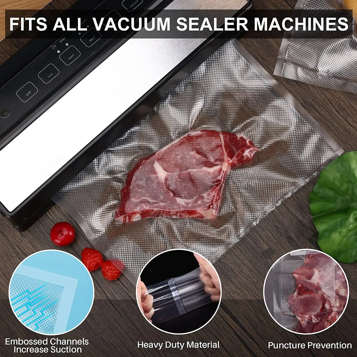 vacuum sealer Plastic Storage bag vacuum sealing machine pack food saver Packaging Rolls packer seal bags 100PCS/LOT