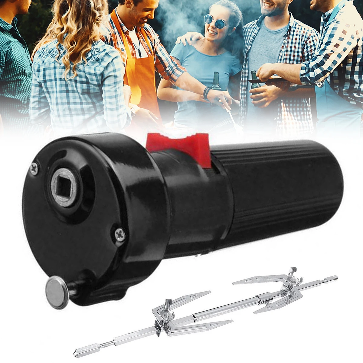 BBQ Rotator Motor or Rotary Fork Set Electric BBQ Rotisserie Grill Rod 1.5V D Size Barbecue Rotisserie Rotator Motor Durable