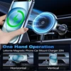 UYUXIO Magnet Wireless Car Charger 15W Fast Charging Magnetic Car Mount Phone Holder Air Vent for iPhone 16 15 14 13 Pro Max 12