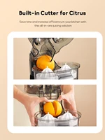Electric Citrus Juicer, Automatic Dual Orange and Lemon Squeezer with Built-In Citrus Slicer, Easy to Clean, 2 in 1 Electric Fru 2