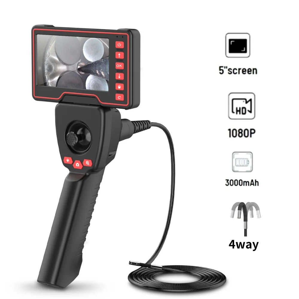 FIRE BULL Industrielles Endoskop 5,5 Mm – 720p HD, 2 M Kabel, 6 LEDs, USB-C – Für Autos, Rohre & Mehr