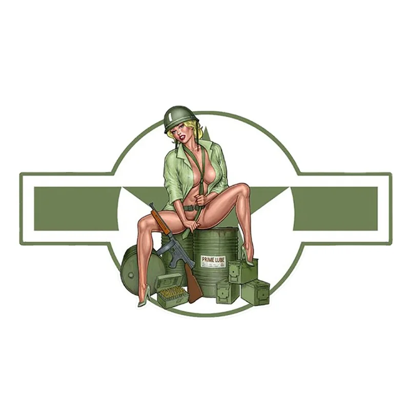 

Виниловые стикеры Pin Up в стиле армии США, забавные стильные виниловые графические наклейки для автомобиля, мотора, внедорожника, водонепроницаемые наклейки