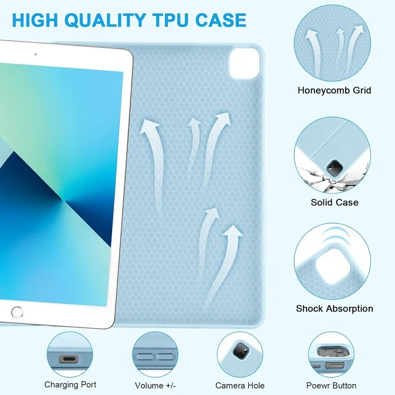 Enhanced iPad Case with Detachable Wireless Keyboard - 13-Inch Tablet Cover