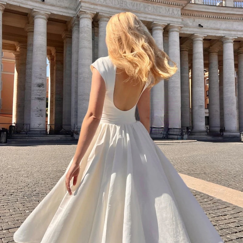 فستان Suninheart للسيدات بفتحة دائرية وأكتاف واسعة...