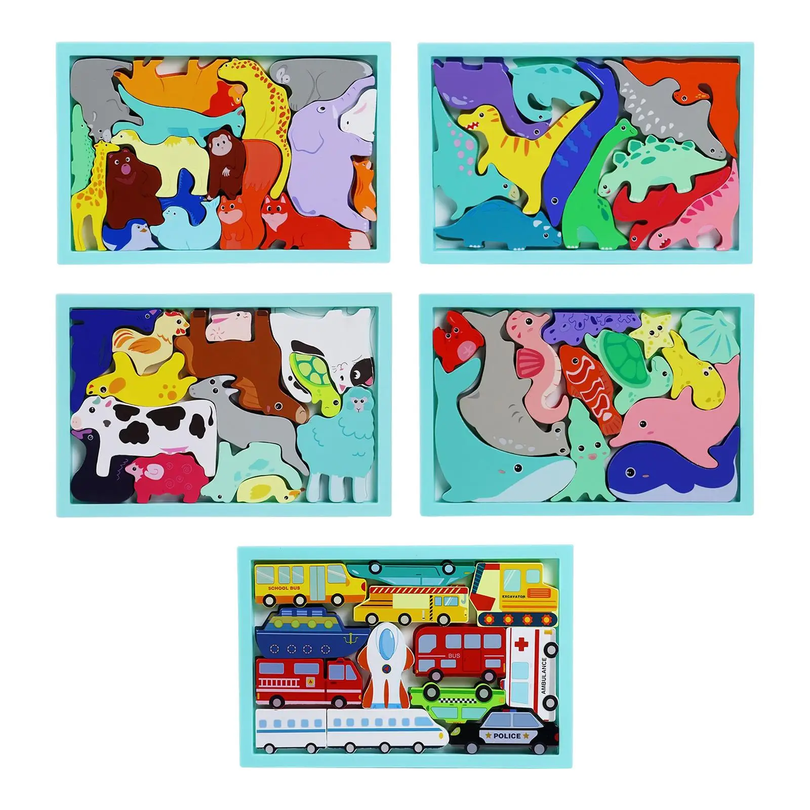 Wooden Puzzles Jigsaws Puzzles for 1 2 3 Year Old Toddler Crafts Gifts