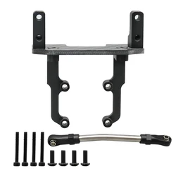 Carbon Fiber Metal Servo Mount Stand with Steering Link for RC Crawler Cars - High-Performance Upgrade Parts (Black)