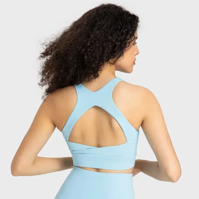 Lemon Sports Bras Women Fitness Workout Comfortable Shockproof Top Vest Nude High Strength Beauty Push Gym Double 6 Nylon Yarn