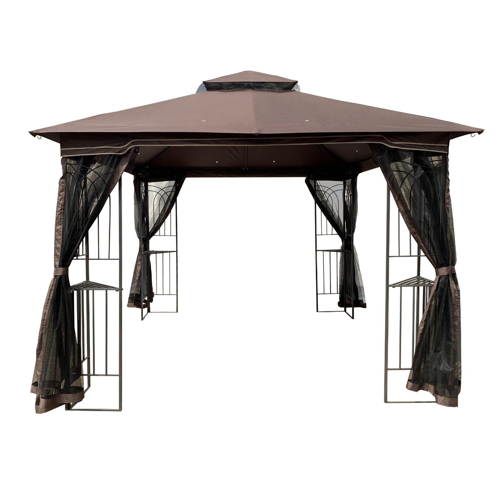 

10x10 Outdoor Patio Gazebo Canopy Tent With Ventilated Double Roof&Mosquito Net(Detachable Mesh Screen On All Sides)