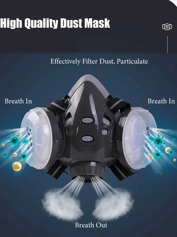 Masque Anti-Poussière Réutilisable Demi-Visage avec Filtres