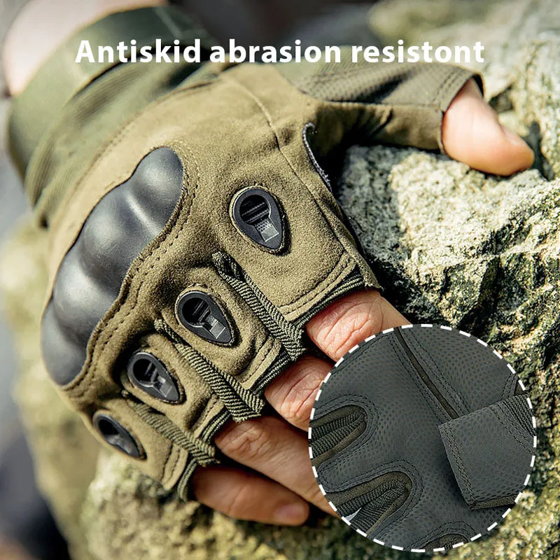 Army Tactical Gloves / Outdoor Sports Half Finger Combat Motorcycle Ro