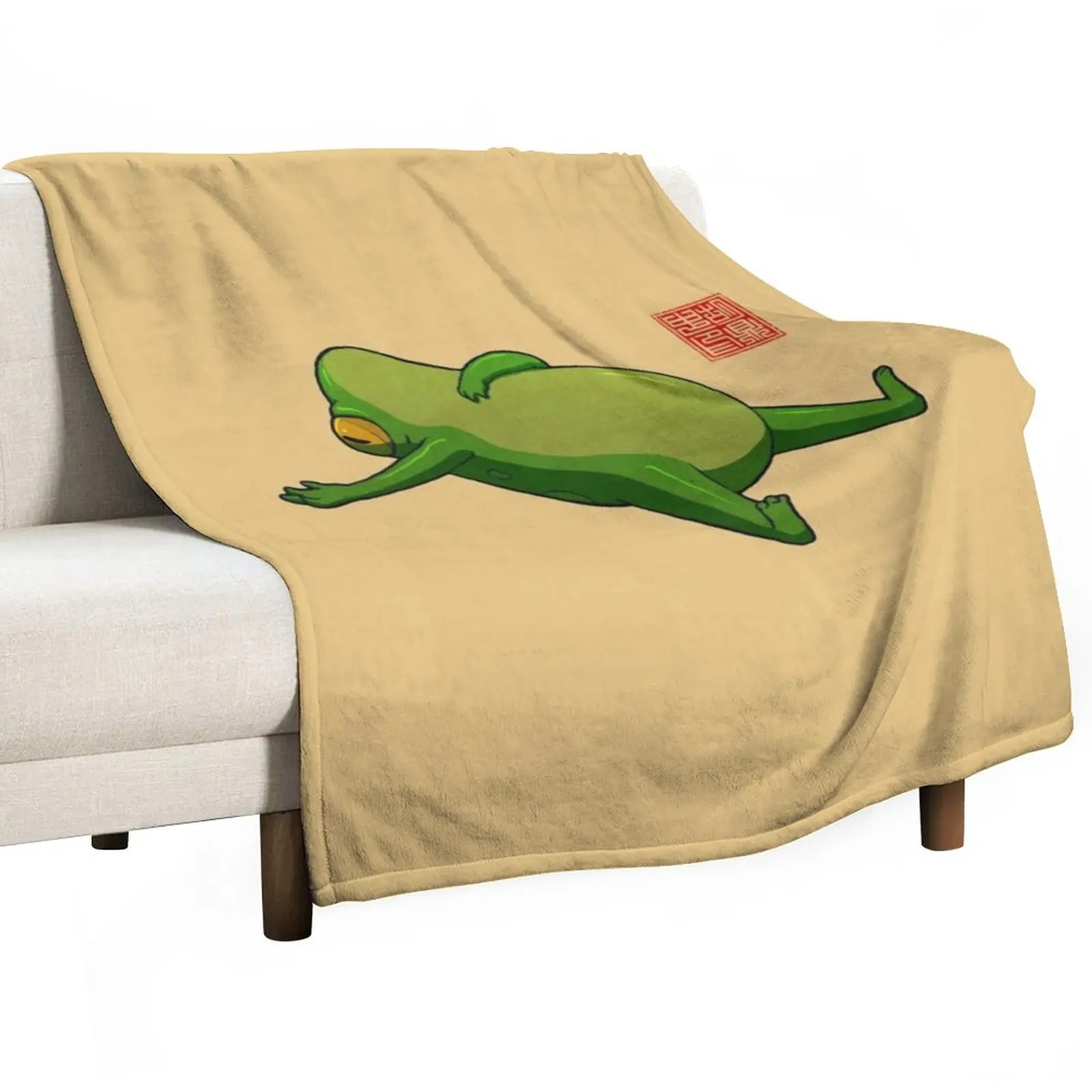 

Yoga Frog Mood Throw Blanket Fashion Sofas Decorative Throw Bed linens Decorative Beds Blankets