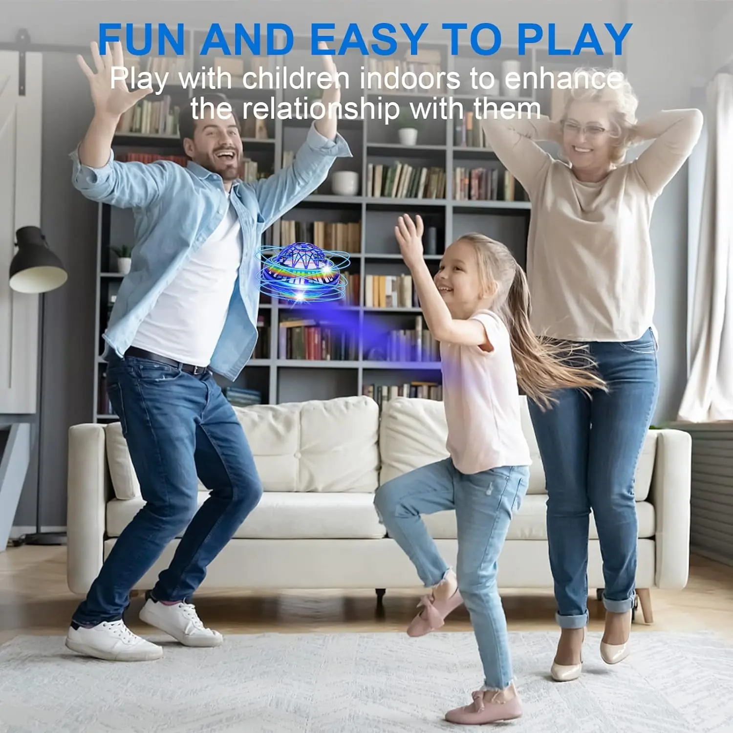 Flying Orb Boomerang Ball Flying Spinner Drone Magic Ball Toy LED 360&deg; Rotating Kids Toys Christmas Birthday Gifts