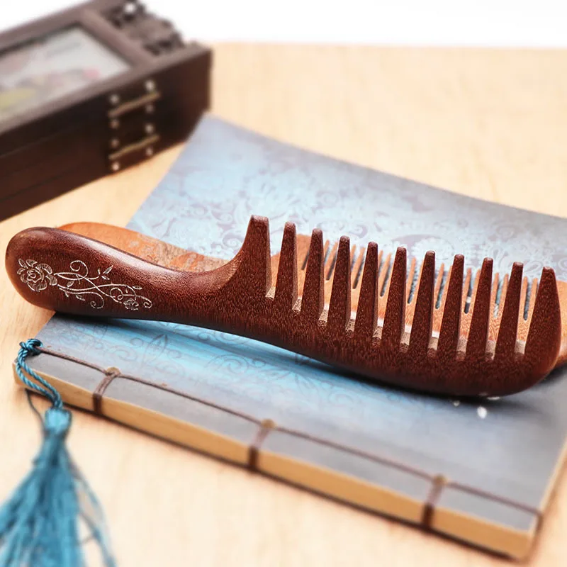 Natural Sandalwood Comb Anti-Static Hair Combs Hair Brush Hair Combs Hair Accessories Scalp Massage Brush Healthy combs