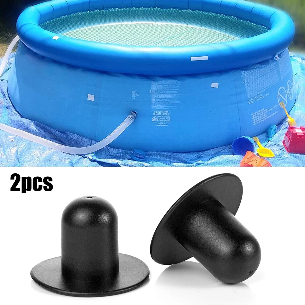 2pc Black Swimming Pool Filter Pump Strainer Hole Plug Wall Plug