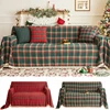 Christmas Plaid Couch Cover with Tassel Washable Sofa Covers Couch Furniture Protector Seat Slipcover Sofa Towel for Living Room 1