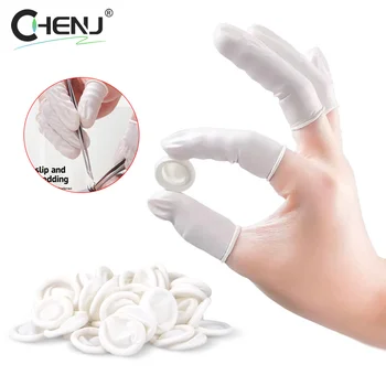 200Pcs/bag Disposable Latex Rubber Finger Cots Fingertips Protector Gloves Finger Covers Nail Practice Hand Protector Cots 1
